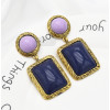 E-5413 2 Colors Contrast Square Acrylic Fashion Dangle Earrings For Women Wedding Party Jewelry
