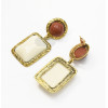 E-5413 2 Colors Contrast Square Acrylic Fashion Dangle Earrings For Women Wedding Party Jewelry