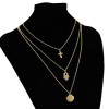 N-7278 Fashion Gold Metal Sea Shell Pendant Necklaces Multilayer Link Chains Necklace For Women Summer Jewelry