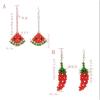 E-5414 Cute Acrylic Beads Watermelon Chili Drop Earrings for Women Party Summer Jewelry