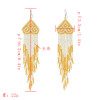 E-5418 Long Tassel Resin Beads Drop Earrings Women's Multilayer Earring for Bride Jewelry Valentine's Day Gift