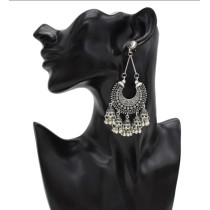 E-5416 Indian Big Gold Silver Bells Long Tassel Jhumka Earrings For Women Wedding Party Jewelry