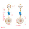 E-5417 Bohemian Metal conch Pearl Alloy Shell Pendant Drop Hoop Earrings for Women Summer Beach Jewelry