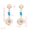 E-5417 Bohemian Metal conch Pearl Alloy Shell Pendant Drop Hoop Earrings for Women Summer Beach Jewelry