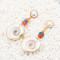 E-5417 Bohemian Metal conch Pearl Alloy Shell Pendant Drop Hoop Earrings for Women Summer Beach Jewelry