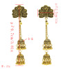 E-5422 Indian Big Flower Gold Silver Bells Long Tassel Jhumka Earrings For Women Wedding Party Jewelry