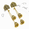 E-5422 Indian Big Flower Gold Silver Bells Long Tassel Jhumka Earrings For Women Wedding Party Jewelry