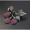 P-0442 2 Color Women Silver Gold Alloy Flower Rhinestone Brooch Pins Shirt Dress Clothes Fashion Accessories