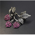 P-0442 2 Color Women Silver Gold Alloy Flower Rhinestone Brooch Pins Shirt Dress Clothes Fashion Accessories