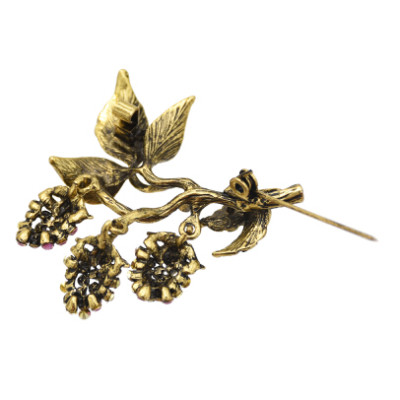 P-0442 2 Color Women Silver Gold Alloy Flower Rhinestone Brooch Pins Shirt Dress Clothes Fashion Accessories