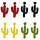 E-5426 5 Colors Handemade Resin Beaded Cactus Earrings for Women Bohemian Summer Party Jewelry
