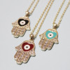N-2796 New Fashion Gold Chain Rhinestone Finger shape Pendant Unique Necklace For Women Party Jewelry