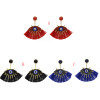 E-5428 Bohemian Handmade Beads Big Eye Tassel Drop Earrings For Women Wedding Trendy Girls Party Gift Statement Earrings
