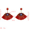 E-5428 Bohemian Handmade Beads Big Eye Tassel Drop Earrings For Women Wedding Trendy Girls Party Gift Statement Earrings
