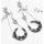 E-5432 Moon Star Dangle Earrings Korean Style Rhinestone Gun Black Silver Plated Long Drop Women Girl Ear Jewelry