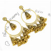 E-5434 Vintage Palace Silver Zamak Indian Bells Tassel Earrings With Birdcage For Women Jewellry