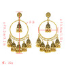 E-5434 Vintage Palace Silver Zamak Indian Bells Tassel Earrings With Birdcage For Women Jewellry