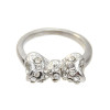 R-0158 2-COLOUR FASHION BOW DIAMOND CRYSTAL RING WEDDING RING BRIDE