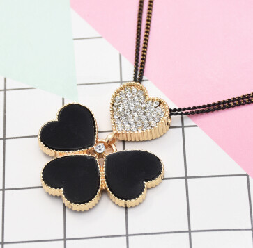 N-3096 Necklace Women Kolye Rhinestone Heart Shaped Frame Necklace Pendant Lady Jewelry Gothic Choker Collares Jewlery