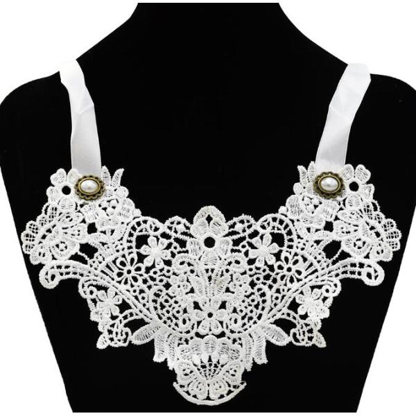 N-1636 Collar Bib Necklace Lace Flower Ribbon Collar Women Girl Clothing Accessories