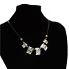 N-3872 Multicolor Stylish Geometric Crystal Pendant Necklace Adjustable Women's Jewelry
