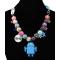 N-3871 Robot Beaded Chain Necklace Acrylic Owl Star Charm Able To Vocalize And Illuminate Good Gift For Children