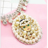N-3539 Fashion Pearl Crystal Figure Girl Beaded Statement Necklaces for Women Party Jewelry