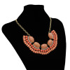 N-3001 Multicolor Stylish Geometric Crystal Pendant Necklace Acrylic Adjustable Women's Jewelry