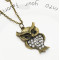 N-2567 Rhinestone Pendants Owl Necklace For Women Crystal Vintage Gold Color Long Necklaces Fashion Jewelry Christmas Gift