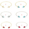 B-0621 Fashion Silver Gold Metal Acrylic Stone Open Cuff Bangles for Women Party Jewelry