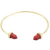 B-0621 Fashion Silver Gold Metal Acrylic Stone Open Cuff Bangles for Women Party Jewelry