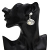 E-5435 Vintage Silver Gold Bronze Metal Shell Pearl Drop Dangle Earrings for Women Beach Party Jewelry