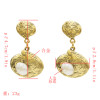 E-5435 Vintage Silver Gold Bronze Metal Shell Pearl Drop Dangle Earrings for Women Beach Party Jewelry