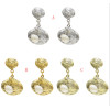 E-5435 Vintage Silver Gold Bronze Metal Shell Pearl Drop Dangle Earrings for Women Beach Party Jewelry