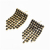E-5437 Korean exquisite acrylic tassel earrings 4 color fashion shiny party stud