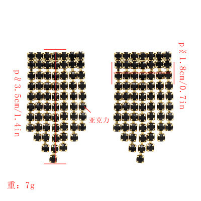 E-5437 Korean exquisite acrylic tassel earrings 4 color fashion shiny party stud