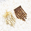 E-5437 Korean exquisite acrylic tassel earrings 4 color fashion shiny party stud