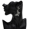 E-5436 Unique Gypsy Antique Gold Silver Metal Long Fringe Drop Earrings For Women Birthday Animal Bee Flower Shape Statement Earring