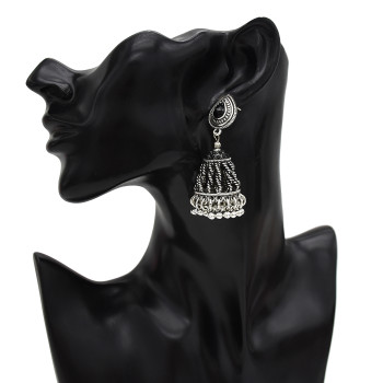 E-5438 Unique Gypsy Antique Gold Silver Metal Long Fringe Drop Earrings For Women Birthday Statement Earring