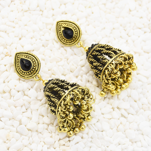 E-5438 Unique Gypsy Antique Gold Silver Metal Long Fringe Drop Earrings For Women Birthday Statement Earring