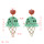 E-5442 Rice Beads Ice Cream Earrings Rhinestones Apple Pendant Earrings Summer Beach Party Big Earrings