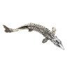 P-0443 Vintage Gold Silver Metal Fish Brooches for Women Men Dress Suit Fashion Party Accessories