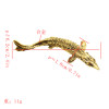 P-0443 Vintage Gold Silver Metal Fish Brooches for Women Men Dress Suit Fashion Party Accessories