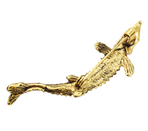 P-0443 Vintage Gold Silver Metal Fish Brooches for Women Men Dress Suit Fashion Party Accessories