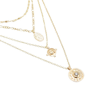 N-7289 Summer Beach Multi-layers Gold Chain Shell Pendant Necklaces for Women Boho Summer Beach Jewelry