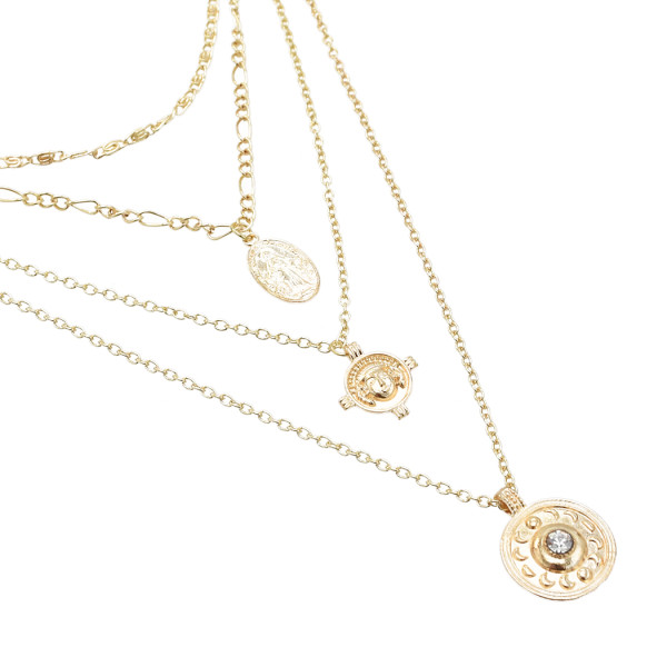 N-7289 Summer Beach Multi-layers Gold Chain Shell Pendant Necklaces for Women Boho Summer Beach Jewelry