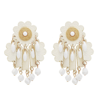 E-5443 4 color summer beach party earrings flower tassel earrings exaggerated youth earrings