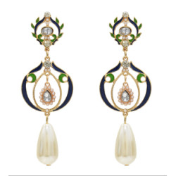 E-5444 Fashion Bridal Pearl Rhinestone Drop Earrings for Women Wedding Party Jewelry