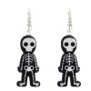 E-5445 4 Styles Black Acrylic Skull Drop Earrings for Women Halloween Party Jewelry Gift