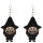 E-5445 4 Styles Black Acrylic Skull Drop Earrings for Women Halloween Party Jewelry Gift